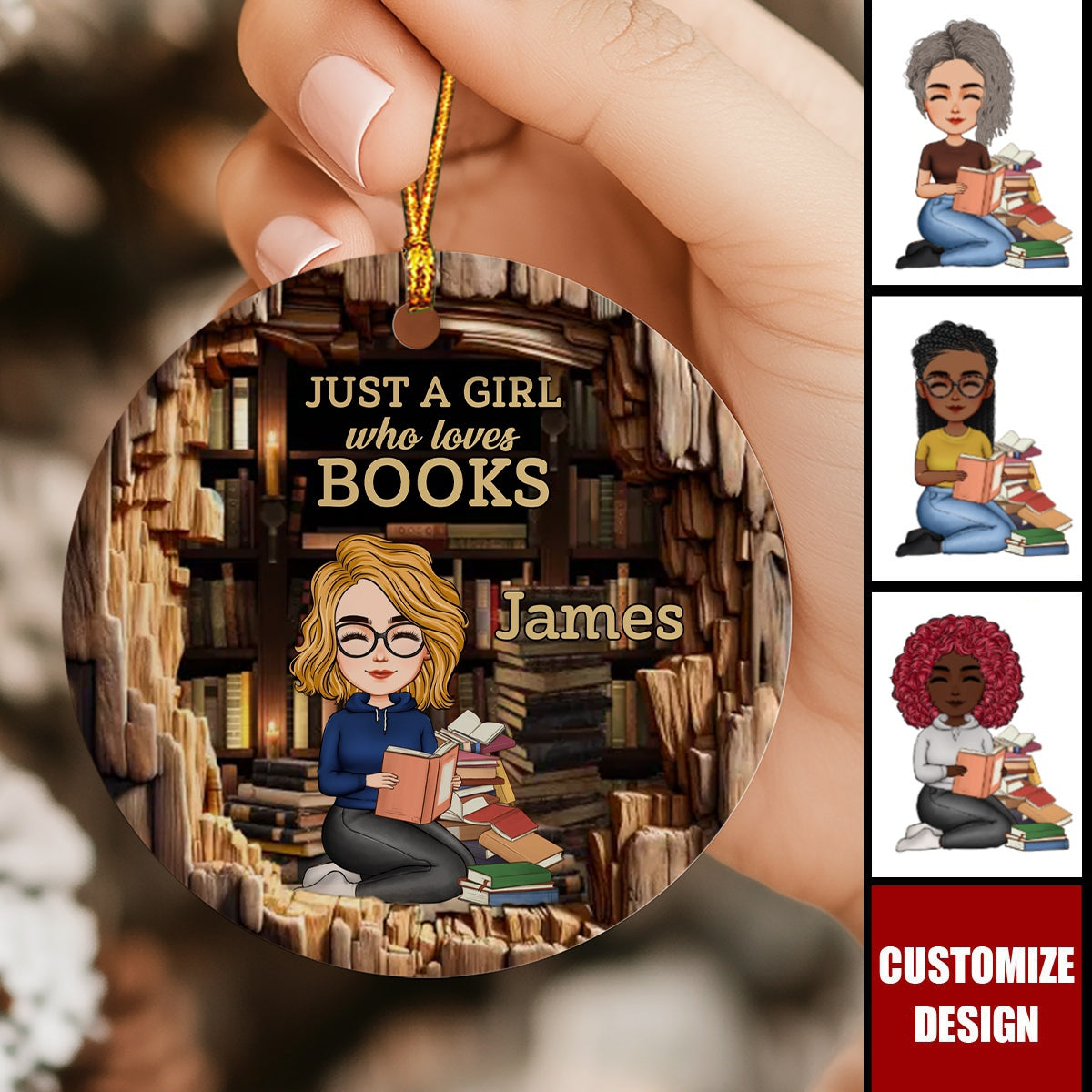 Reading Fuels My Soul - Personalized Ceramic Ornament - Christmas Gift For Book Lovers