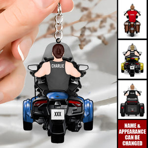 Personalized Acrylic Keychain For Men Bikers, Motorcycle Trike Lovers