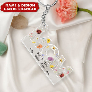 Mom Birth Month Flower Personalized Acrylic Keychain, Gift For Mom