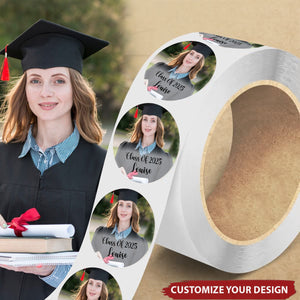 Custom Photo Class Of 2025 Graduation - Personalized Roll Sticker