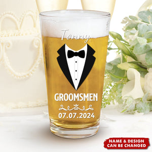 Wedding Gift For Groomsmen - Personalized Beer Glass