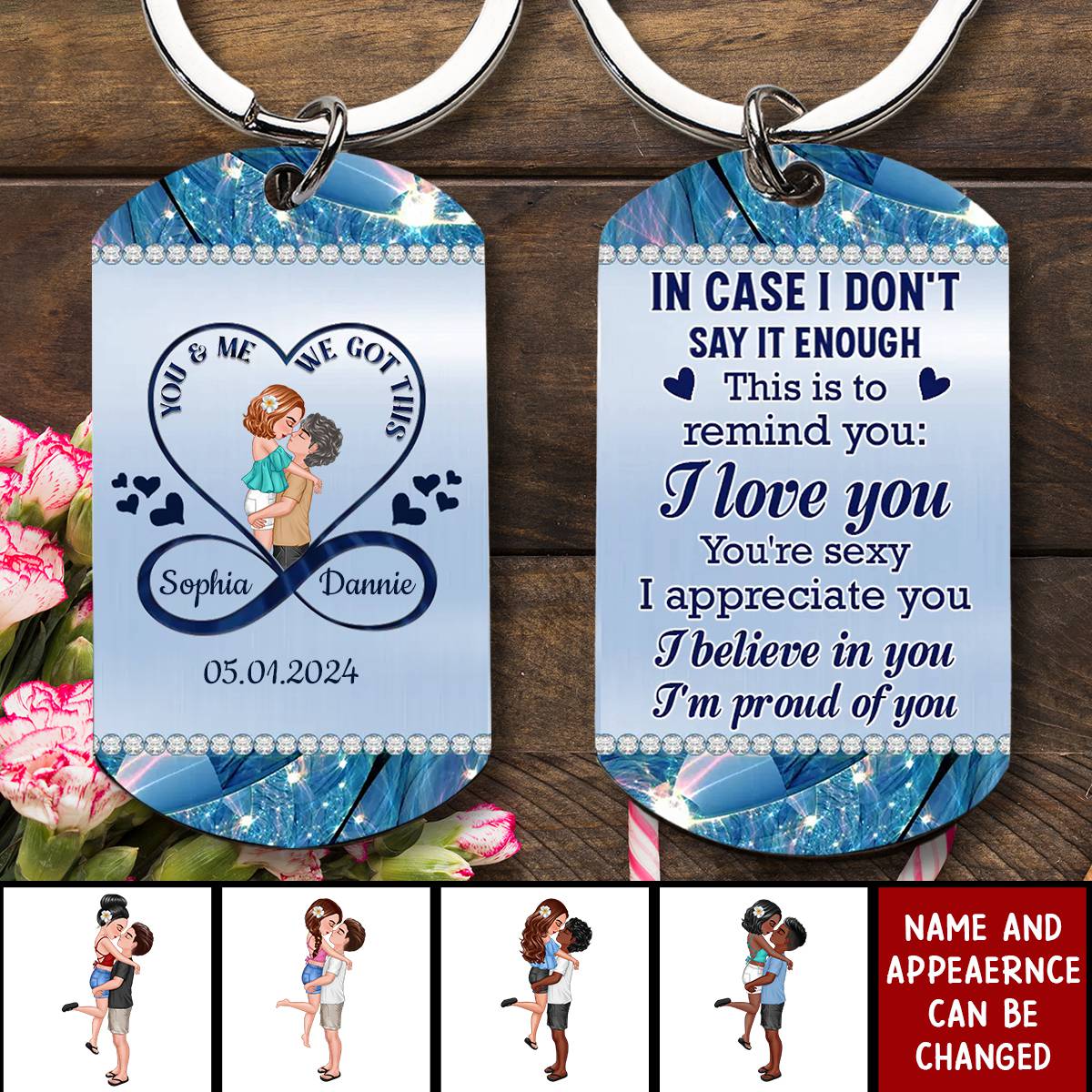 Personalized Couple Keychain - Gift Idea For Couple - You & Me We Got This