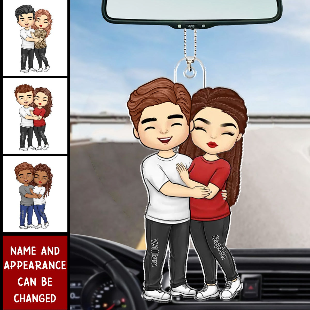 Gift For Husband Wife, Anniversary - Couple Personalized Car Ornament