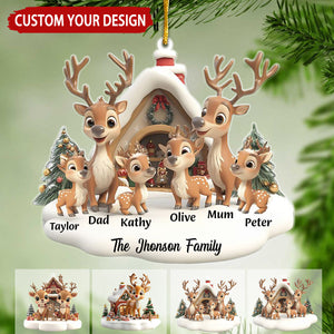 Reindeer Family Personalized Christmas Ornament