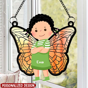 Butterfly Kids - Personalized Window Hanging Suncatcher Ornament