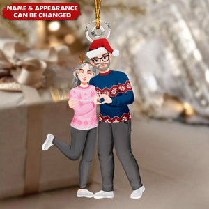 Heart Shaped Hands Couple - Personalized Christmas Ornament