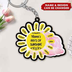 Grandma's Rays Of Sunshine - Personalized Keychain