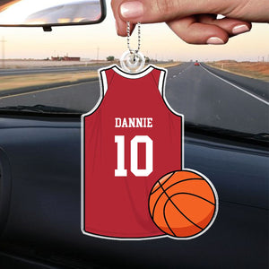 Basketball Jersey Gift For Son, Husband, Him - Personalized Acrylic Car Ornament