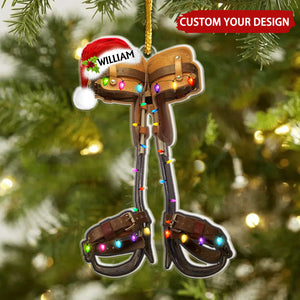 Climbing Spikes Personalized Christmas Ornament, Gifts For Lineman