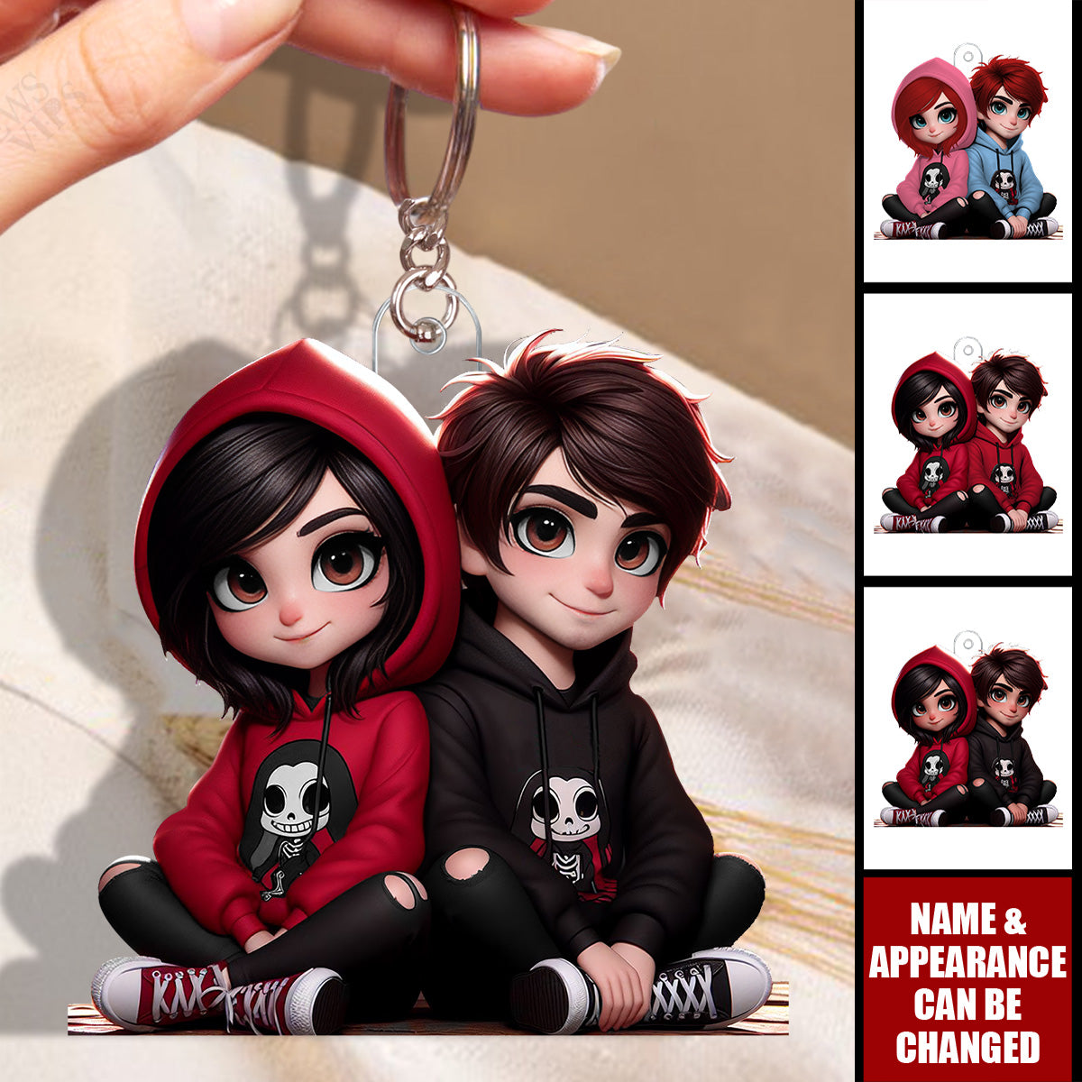 Cute Couple Dolls - Valentine's Day Gift - Personalized Acrylic Keychain