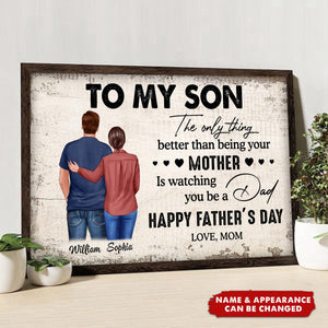 From Mom To Son Happy Father's Day Personalized Poster