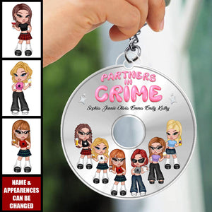 Partners In CD Disc Acrylic Keychain Bestie Personalized Gifts