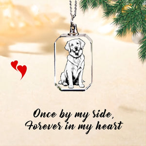 For Memorial - Once by my side, Forever in my heart Transparent Photo For Dog Lover Custom Necklace