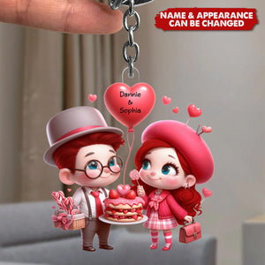 Lovers' Anniversary - Personalized Acrylic Keychain - Valentine's Day Gift