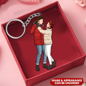 Dancing Couple - Personalized Acrylic Keychain - Valentine's Day Gift