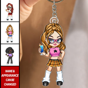 Y2K Beauty Girl - Personalized Acrylic Keychain