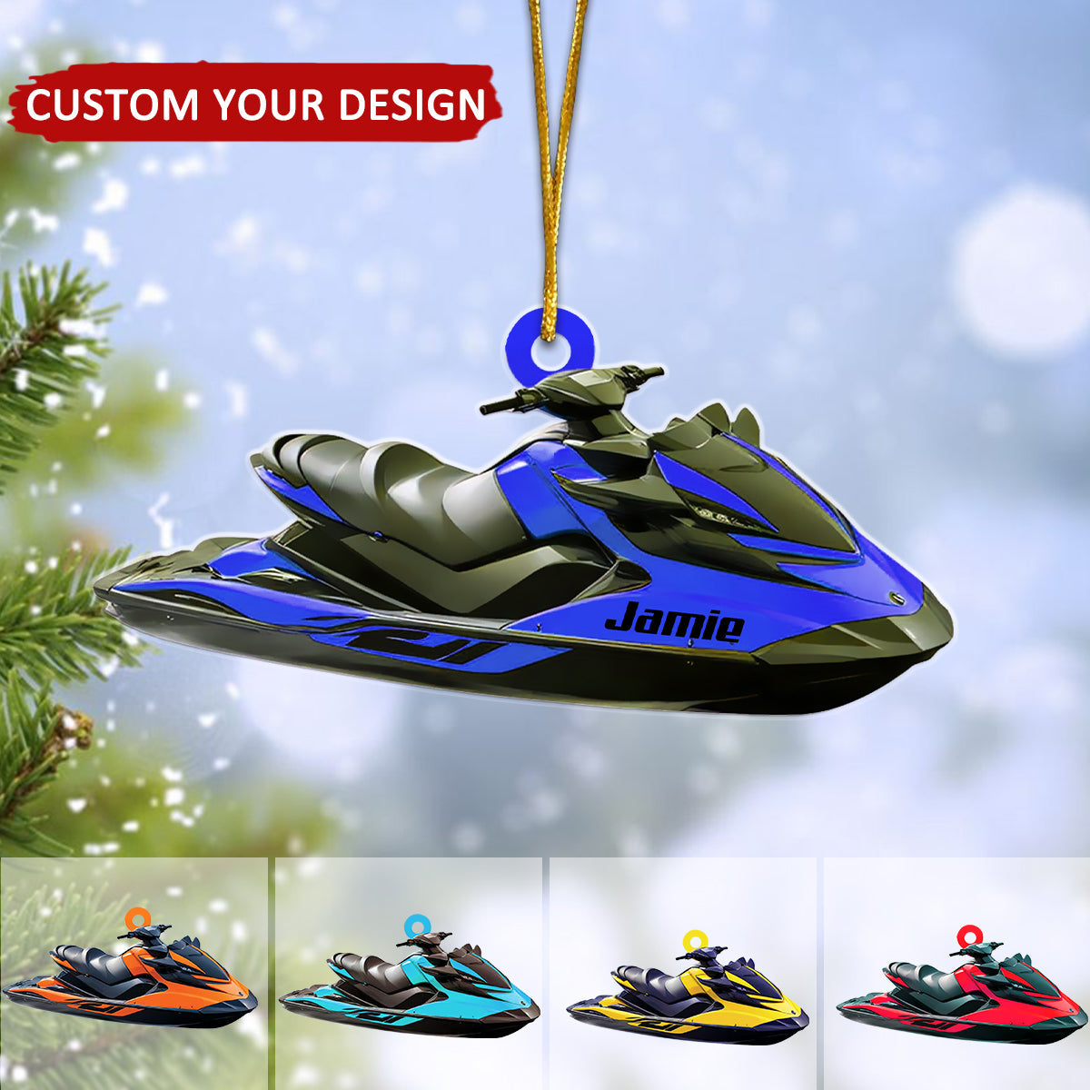 Jet Ski Personalized Christmas Ornament, Gift For Jet Ski Lover