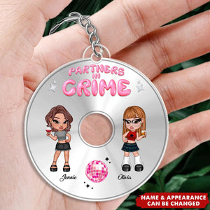 Partners In CD Disc Acrylic Keychain Bestie Personalized Gifts