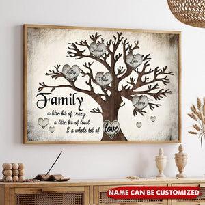 Family Whole Lot Of Love Family Tree Heart Personalized Canvas