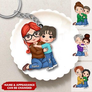 Personalized Gift For Granddaughter Hug Keychain