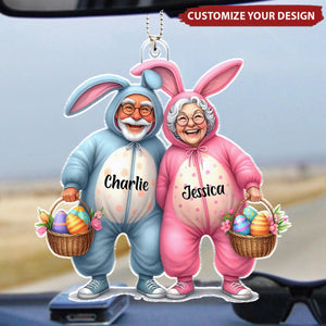 Funny Easter Couple - Personalized Acrylic Car Ornament