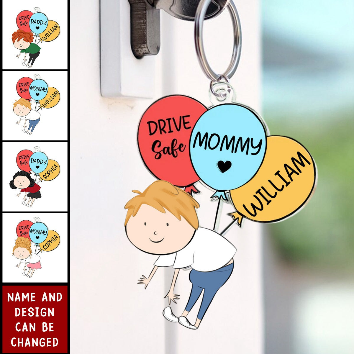 Daddy, Mommy, Drive Safe - Personalized Keychain