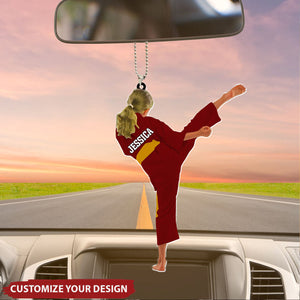 Taekwondo Uniform - Personalized Acrylic Car Ornament, Gift For Taekwondo Lover