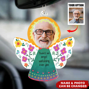 There's An Angel Watching Over You - Personalized Car Photo Ornament