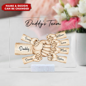 Daddy's Team Fist Bump Personalized Acrylic Plaque