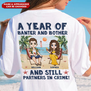 Still Partners - Personalized Couple Back Printed T-Shirt