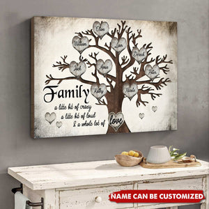 Family Whole Lot Of Love Family Tree Heart Personalized Canvas