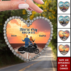 You're My Ride - Personalized Gifts Keychain For Couples, Motorcycle Lovers