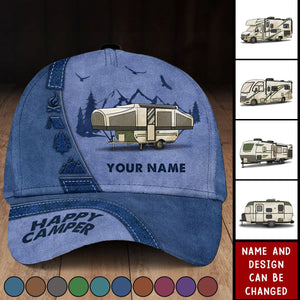 Happy Camper Personalized Multicolor Classic Cap A Unique Style For Outdoor Enthusiasts