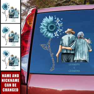 Blue You Are My Sunshine Grandparent - Personalized Decor Decal