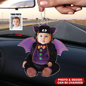 Funny Halloween Custom Face For Kids - Personalized Acrylic Photo Car Hanging Ornament