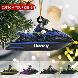 Jet Ski Personalized Christmas Acrylic Ornament, Gift For Jet Ski Lovers