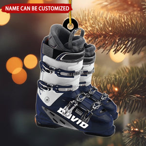 Winter Skiing Boots Personalized Christmas Ornament, Gift For Skiing Lovers