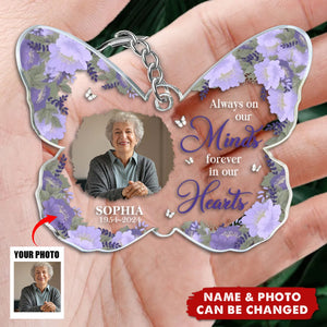 Custom Photo I Am Always With You - Memorial Personalized Acrylic Keychain - Sympathy Gift For Family Members