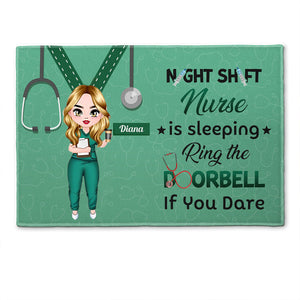 Night Shift Nurse Sleeping - Personalized Doormat