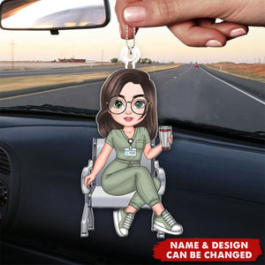 Nurse Sitting Ornament - Personalized Custom Car Ornament - Nurse's Day, Appreciation Gift For Nurse