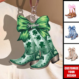 Coastal Cowgirl Boots - Personalized Acrylic Keychain