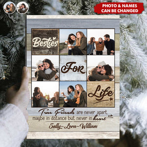 Besties For Life Custom Photo Canvas, Gift Ideas For Friends