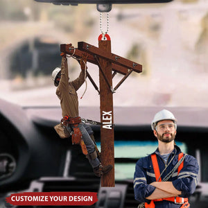 Lineman Outfit Personalized Car Ornaments - Gift For Lineman