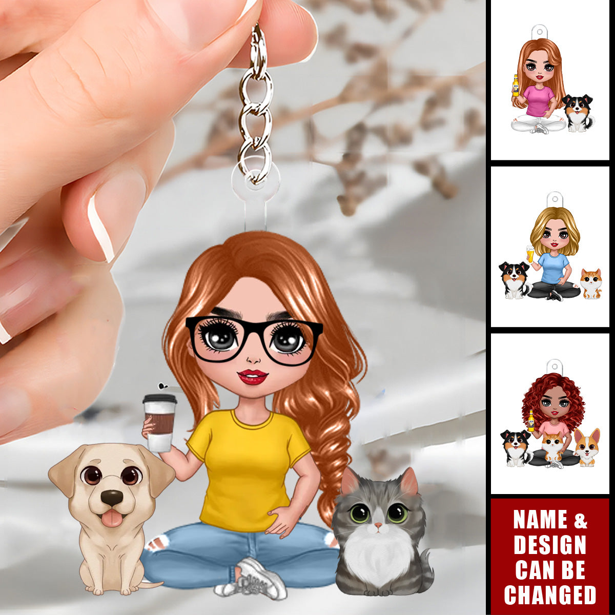 Just A Woman Who Loves Her Pets - Personalized Acrylic Keychain