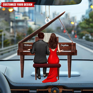 Personalized Gifts For Pianist Couple Car Ornament