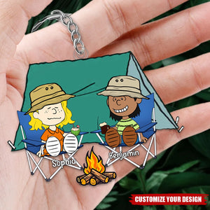 Happy Camping Couple - Personalized Acrylic Keychain