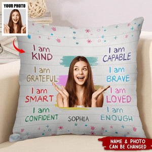 Custom Photo I Am Kind - Personalized Photo Pillow