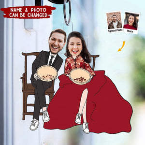 Funny Couple - Custom Photo Keychain For Couple- Best Valentine's Day Gifts