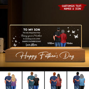 Watching You Be A Dad - Personalized Acrylic Block LED Night Light