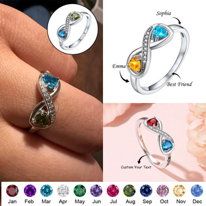 Infinity Promise Personalized Name Birthstone Ring